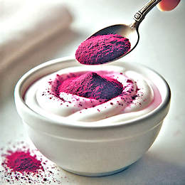 berry extreme powder going into yogurt